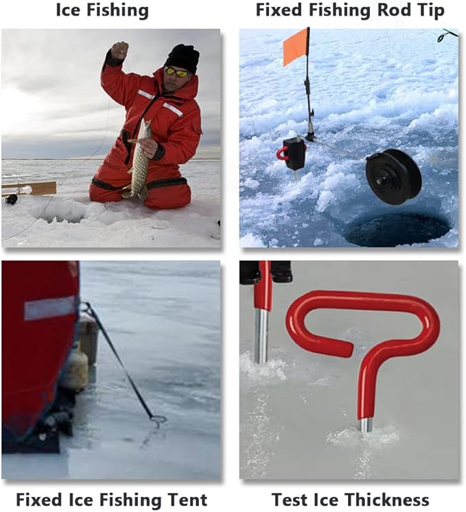Winter Ice Anchor Drill for Fishing Tent, Frozen Lake Ground Nails Screw Accessories, Set of 4
