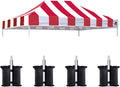 Eurmax USA Pop Up Canopy Top Gazebo Tent Cover Replacement Top Only,Bonus 4PC Pack Weight Bag(10x15, Stripe Red)