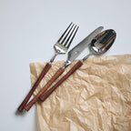 36 Piece Silverware Set Service for 6,Imitation Wooden Handle Steel Flatware Set Vintage Embossed Cutlery Utensil Set Home Kitchen Eating Tableware Set Include Fork Knife Spoon Set Dishwasher Safe
