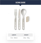 Sea to Summit Detour Stainless Steel Camp Cutlery Set, 1-Person (Knife, Fork, Spoon w/Silicone Keeper)