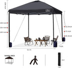 KAMPKEEPER 10x10 Pop Up Commercial Canopy Tent - Waterproof & Portable Outdoor Shade with Adjustable Legs, Air Vent, Carry Bag & Sandbags(Black)