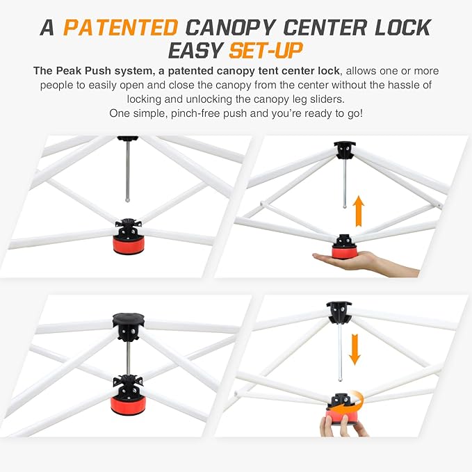 EAGLE PEAK Pop Up Canopy Tent with Wheeled Carry Bag, 8 Stakes, 4 Ropes, 4 Weight Bags, Easy Set Up Tent Canopy, 10x10 ft, 100sqft of Shade, Cosmic Tie Dye