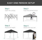 Best Choice Products 10x10ft Pop Up Canopy Tent with Sidewall, 1 Person 1 Minute Set Up, Carry Case, 4 Weight Bags - Gray