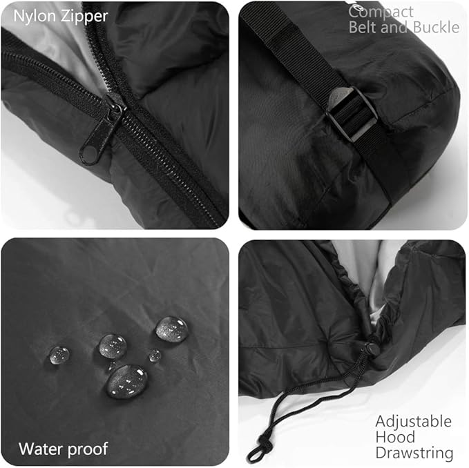 Heated Sleeping Bag - 5pcs Multi USB Power Support Heating Pads, Operated with Battery Power Bank or Other USB Supplies, Portable Compact Envelope Style Bag