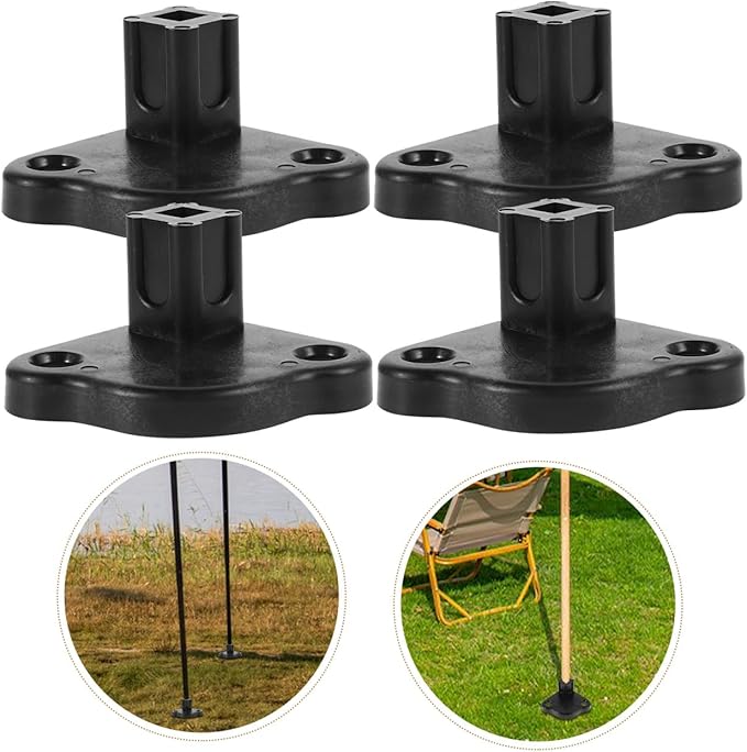 FAVOMOTO Four-Legged Tent Bottom Base for Umbrella Tent Accessories - Universal Rv Awning Support Bracket Stable and Non-Slip Outdoor Camping Replacement Parts (4-Pack)
