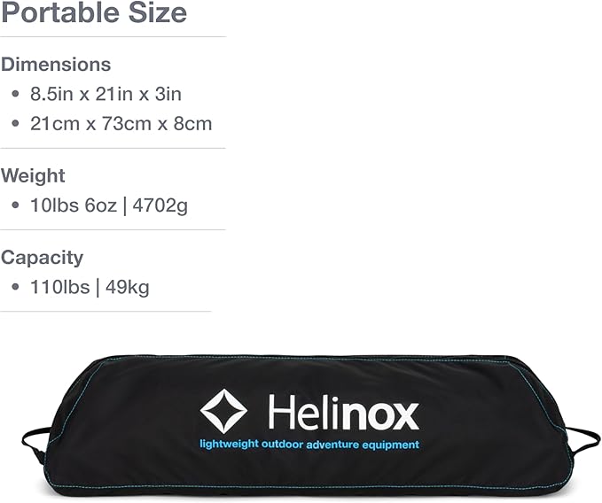 Helinox Table Four Oversize, Packable Camping Table, Black