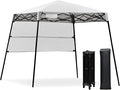 Fireflowery 7’ x 7’ Pop Up Canopy Tent, Portable Shelter Canopy w/Backpack, Outdoor Instant Canopy Tent, Lightweight & Compact for Hiking, Fishing, Camping, Picnic (7'x7' Base, 6'x6' top)