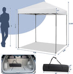 Tangkula 6.6x6.6 Ft Pop Up Canopy, 1 Person Instant Setup Canopy Tent with Center Lock, UPF 50+ Sun Protection, 8 Stakes, 4 Ropes, Portable Outdoor Canopy with Carrying Bag