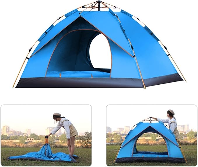 Camping Tent Outdoor Pop Up Tent Water-Resistant Portable Instant Camping Tent for Family Tents Outdoor Camping Equipment (Color : Blue 1-2 People) (B