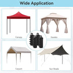 140 LBS Top Zipper Sand Bags for Canopy Legs, Canopy Weights Set of 4, Extra Large Sand Bags for Weights, Pop up Canopy Tent, Gazebo, Carport, RV Awning, Outdoor Sun Shelter(Without Sand)