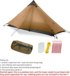 3F UL Gear Lanshan1 Ultralight Tent 3/4 Season Portable Backpacking Tent for 1-Person 15D Silicon Coated Waterproof Poleless Double Layer Tent for Camping, Climbing, Hiking
