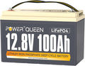 Power Queen LiFePO4 Battery 12V 100Ah, Group 31 Lithium Battery, with 1280Wh Energy and BMS Protection, Up to 15000 Deep Cycles for RV Trailer, Camper Van, Solar Off-Grid