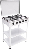 Gas Stove Outdoor Camping Stove, Portable 5-Burner Propane Stove Stand, Freestanding Rectangular Gas Cooktop, Cooking Stove for Rv Apartment Outdoor