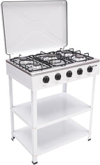 Gas Stove Outdoor Camping Stove, Portable 5-Burner Propane Stove Stand, Freestanding Rectangular Gas Cooktop, Cooking Stove for Rv Apartment Outdoor