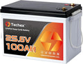 Techex 24V 100Ah LiFePO4 Battery, 200A BMS, 5120W Load Power, Low Temp Cut Off, Deep Cycle, 24V lithium battery for Trolling Motor, Boat, RV, Solar, Camping, Off Grid （No Bluetooth）