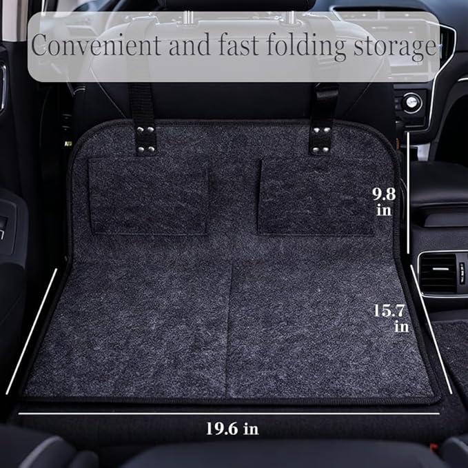 Car Camping Essentials Rear Seat Mattress Extension Plate, Car Back Seat Extender，Portable Mattress for Sleeping Increase Travel Trunk Space Bed Space for Most Cars, SUV, Model Y/3 (Black)
