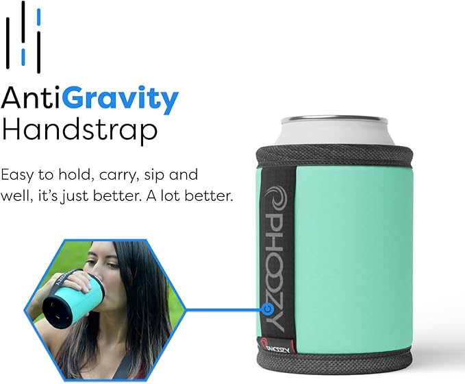 PHOOZY Insulated Can Cooler for 12oz Cans with NASA-Inspired Technology - Patented Koozie That Keeps Drinks Cold 10x Longer - Lightweight Beer Koozie for Outdoor Adventures - Mint