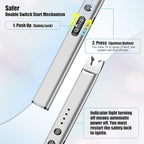 LcFun 2 Pack Candle Lighter Electric USB Rechargeable Plasma Arc Lighter with Safety Lock, Windproof Flameless Long Lighters for Candle, Grill, BBQ, Camping, Gas Stoves (Silver, Rose Gold)