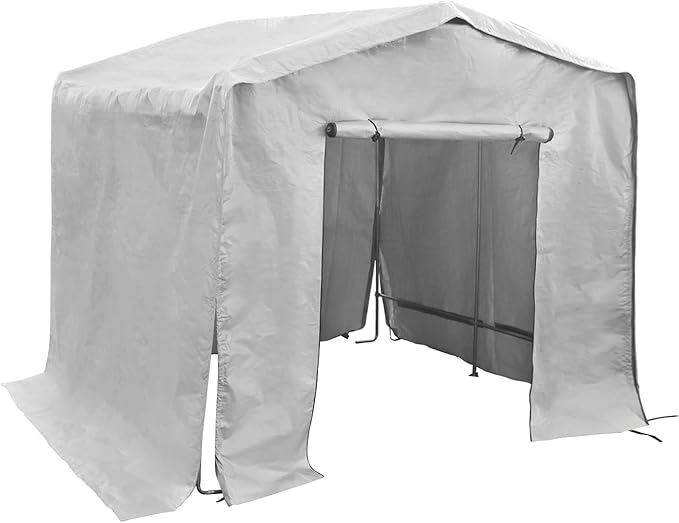 Outdoor Storage Shelter Shed, 8' x 8' Heavy Duty Portable Shed Storage Shelter with Roll-Up Door, Large Steel Frame Garage Garden Shed for Backyard, Patio Lawn