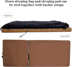 0 20 Degrees F Down Sleeping Bag for Adults,4 Season Cold Weather Rectangle Wearable Down Sleeping Bag for Camping Hiking,Can be Used as Blanket Quilt or Cloak,with Mesh Sack Buckle Strap