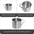 IMUSA 4 Pack 0.7 Quart Aluminum Mug for Stovetop Use or Camping, Silver