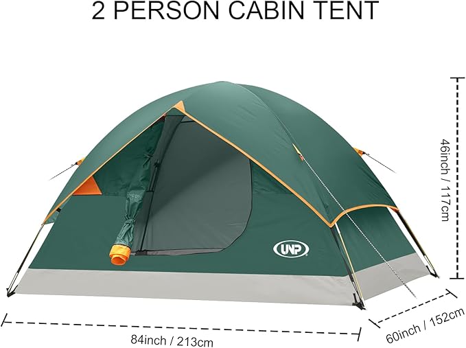unp 6 Person 4 Season Dome Tent, Easy to Set Up for Camping & Hiking, Lightweight & Portable, Green