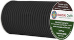 Mandala Crafts 5/16 Inch 8mm Black Elastic Bungee Cords - 22 Yards Heavy-Duty Stretchy Shock Cord Rope for Kayak String, Tent Pole Cording Replacement, Outdoor, and DIY Projects