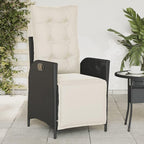 Reclining Patio Chair with Footrest Black Poly Rattan Porch Chairs Camping Chairs Patio Chairs Living Room Chairs for Dining Patio Bedroom Outdoor