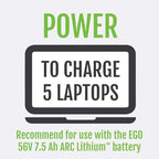 EGO POWER+ Portable Inverter, 150W, Power Inverter Generator, Quiet, Battery and Charger Not Included - PAD1500