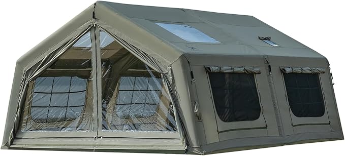 MC TOMOUNT Inflatable Tents for Camping, 6/8/10 Person Large Family Blow Up Camping Tent with Hand Pump, Easy Setup Air Glamping Tent for Outdoor Picnic Party