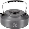 Bulin Camping Kettle, Large Portable Stovetop Tea Kettle Fast Heating Boiling Hot Water for Open Fire Lightweight Coffee Pot with Anti-Scald Handle & Carry Bag for Outdoor Hiking，Grey-1.6L