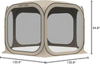East Oak Screen House Tent Pop-Up, Portable Screen Room Canopy Instant Pop Up Screen Tent 12 x 12 FT with Carry Bag for Patio, Backyard, Deck & Outdoor Activities, Beige