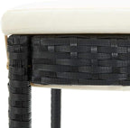 Camping Chairs Outdoor Patio Chairs Patio Furniture Set Garden Bar Stools with Cushions 2 pcs Black Poly Rattanfor Outdoor Kitchen Lawn Garden