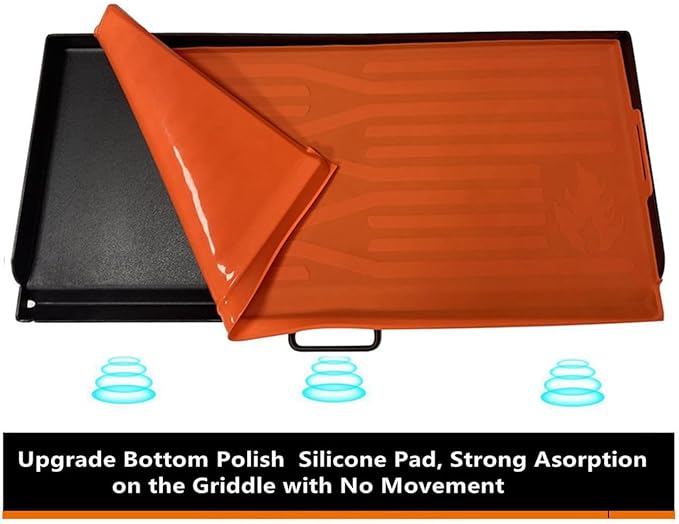 Silicone Griddle Mat Cover compatible with Camp Chef 2 Burners Fry Griddle Accessory- 32 Inch All-Encompassing Coverage Heavy Duty Food Grade Grill Buddy, All Season Grill Surface Protective