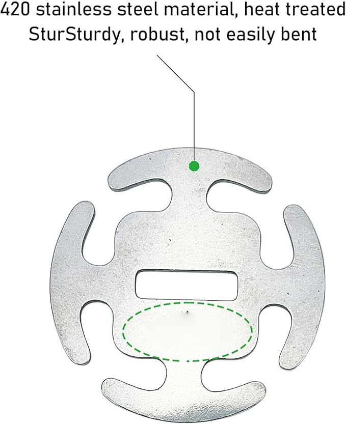 Alomejor Tent Rope Buckles, 420 Stainless Steel Adjustable Tent Rope Tighteners for Camping, Fits 2mm to 4mm Diameter, Outdoor Backpacking Accessories