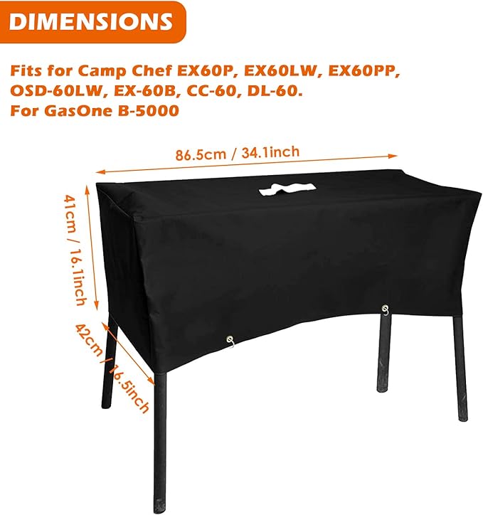 Grisun Patio Stove Cover for Camp Chef 2 Burner Stove, Grill Cover for Camp Chef Stove EX60P, EX60LW, EX60PP, EX60B, EX280LW and More, for Camp Chef Accessories
