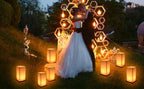 Floating Paper Lanterns,20 Set Decoration Wooden DIY with Remote led tealights for Birthday,Pool Party (20 Lanterns with Remote LED Candles)