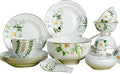 Bowl and Plate Sets White Ceramic Porcelain Decals Tableware Set Include Dinner Plate Dessert Plate Suitable for Family Hotel Restaurant