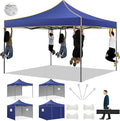 COBIZI Pop Up Canopy Heavy Duty Sidewalls, Commercial Heavy Duty Pop Up Tent for Parties All Weather Waterproof and UV 50+ Wedding Tent with Roller Bag (Deep Blue - 10x10FT)