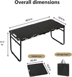 Outdoor Portable Folding Carbon Steel Camping Table, Suitable for Camping, Barbecue, Picnic, RV, Outdoor Cooking, Travel - Single or Set (Black Single Upgrade, Inch, 2, Inch, 20.4, Inch, 18.9)
