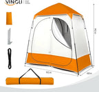 VINGLI 2 Room Shower Tent, 7.5 FT Instant Pop Up Shelter with Carrying Bag, Privacy Changing Room Tent,Perfect for Portable Toilet, Camping, Dressing, Outdoor Indoor, Easy Set Up