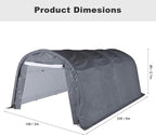 HOMPUS 10x20 Heavy Duty Carport, 180G PE Waterproof Canopy, Load Garage Shelter, Outdoor Storage Tent for Cars/Trucks/Boats/Equipment with Double Roll-Up Doors & Ground Anchors