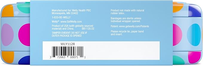 Welly First Aid Kit - FSA Eligible - Adhesive Bandages in Flexible Fabric and Waterproof, Single Use Ointments (Triple Antibiotic, Cleansing Wipes and Hydrocortisone) - 70 Count