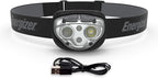 Energizer PRO-400 Headlamp Rechargeable, IPX4 Water Resistant Rechargeable Headlamp, Ultra Bright Multiple Light Modes Head Lamp, Camping, Running, Outdoors, Emergency Light, USB Included