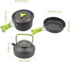 Outdoor Camping Cooking Set Hard Aluminum Alloy Tableware Kettle Cooker Pots and Bowls Hiking Barbecue Picnic