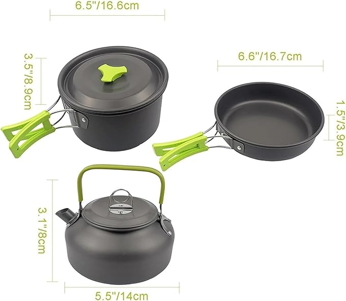 Outdoor Camping Cooking Set Hard Aluminum Alloy Tableware Kettle Cooker Pots and Bowls Hiking Barbecue Picnic