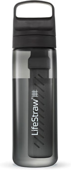 LifeStraw Go Series – BPA-Free Water Filter Bottle for Travel and Everyday Use, Removes Bacteria, Parasites and Microplastics, Improves Taste, 22 Ounce, Nordic Noir