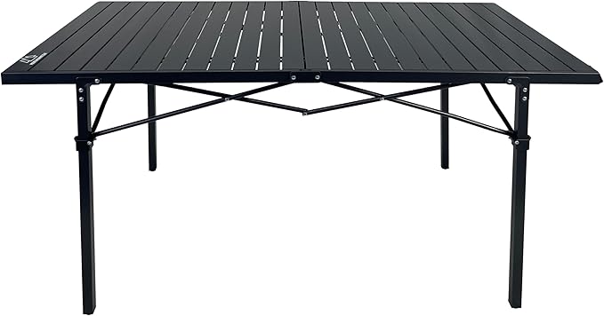 MOUNTAIN SUMMIT GEAR Heavy-Duty Roll-Top Table for Camping - Portable Aluminum-Top Folding Table with Steel Frame by Caddis Sports, Inc. (Extra Large)