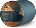 Kelty Wayback Flannel Lined Sleeping Bag, Built in Blanket, Traditional Rectangle Shape, Organic Flannel Cotton Liner, Dual Locking Slide Zips