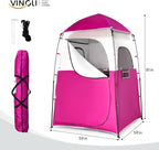 VINGLI 6.8FT Shower Tent, Large Instant Pop Up Shelter with Mesh Floor & Carrying Bag, Privacy Changing Room Tent for Toilet, Camping, Dressing, Lightweight & Sturdy, Easy Set Up